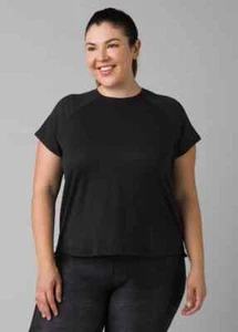 NEW PrAna Women's Size 3X Alpenglow Short Sleeve Active Tee BLACK $59 MSRP - Picture 1 of 10
