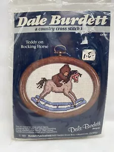 Vintage 1985 Dale Burdett Teddy on Rocking Horse Counted Cross Stitch Kit CK151 - Picture 1 of 2
