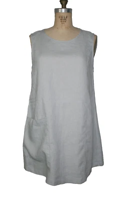 Lino Lino Lagenlook Costero Top Bolsillo Fluido, Túnica Minimalista Nueva con Etiquetas, Talla P 4-6 Foto 1 de 4