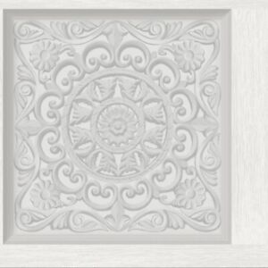 Holden Ornate Wood Carved Panel Wallpaper Realistic 3D Effect - Dove White 13380