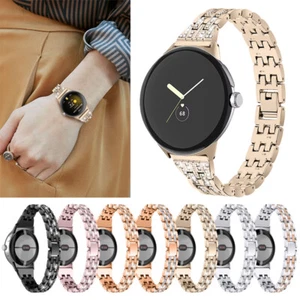 For Google Pixel Watch1 2 Band Full Bling Rhinestones Strap Stainless Steel Band - Picture 1 of 19