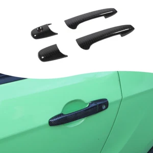 Cubierta decorativa de manija de puerta de fibra de carbono para accesorios Ford Mustang 2004-2014 - Imagen 1 de 9