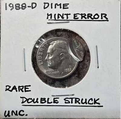 1988 D ROOSEVELT DIME Double Earlobe Error REF#0136 - Image 1 of 2