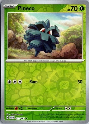 Pineco - SV05: Temporal Forces #002/162 Reverse Holo Common - Image 1 of 2