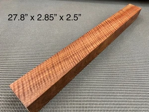 CW461 Curly Claro Walnut Guitar Neck Blank Billet Block Knife Handle Game Call - Picture 1 of 12
