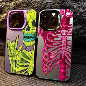 Pink Green Skull Case For iPhone 17 Air 16 15 14 13 12 11 Mini Pro Max Plus X XR - Picture 1 of 15