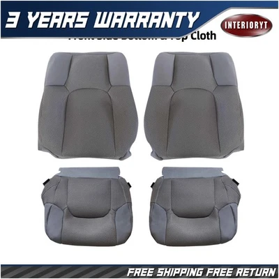 Driver＆Passenger Bottom-Top Cloth Seat Cover Gray For 05-19 Nissan Frontier - Image 1 of 4