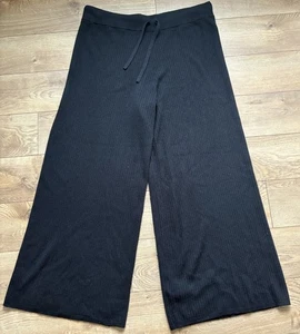 NUOVO Ralph Lauren nero lavabile cashmere gamba larga pantaloni donna taglia 2XL $345 - Foto 1 di 3