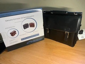 Porte-documents pour ordinateur portable McKlein 80335 en cuir noir double compartiment - Photo 1/5