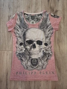 Mädchen Damen Gr.34/36-XS/S T-Shirt Philipp Plein mit Steinen Glitzer rosa/schw - Bild 1 von 10
