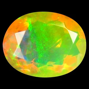 1.50 ct Pretty Oval (9 x 8 mm) Un-Heated Ethiopia Rainbow Opal Loose Gemstone - Picture 1 of 2