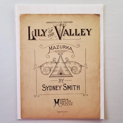 Partituras antiguas Lily of the Valley Mazurka 1928 Sydney Smith edición excepcional  Foto 1 de 4