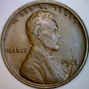 1913 ERROR LAMINATION Lincoln Wheat Cent Coin NICE VF + Defective Planchet  NR - Picture 1 of 4