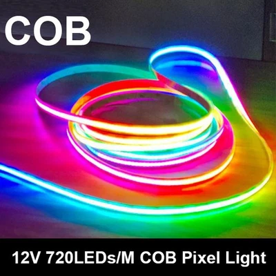 12V 24V WS2811 COB RGB LED Strip IC Addressable Full Color Flexible Tape Light - Image 1 of 4