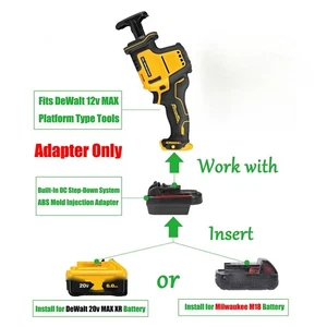 1x Adapter passend für Milwaukee M18 ROT / DeWalt 20V XR Akku auf für DeWalt 12V Werkzeug - Bild 1 von 9