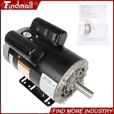 5HP Compressor Duty Electric Motor 230V 1 Phase Frame-56 HZ 7/8' Shaft 3450RPM - Image 1 of 4