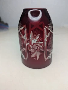 Fenton? Czech? Ruby Red Cut to Clear  FAIRY LAMP SHADE ONLY - Picture 1 of 4