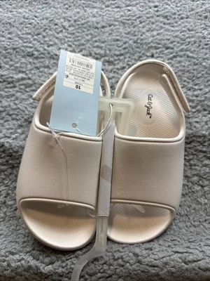 Cat & Jack Shoes Toddler Size 10 White Slide Sandals Water Pool Beach Summer New - Image 1 of 4