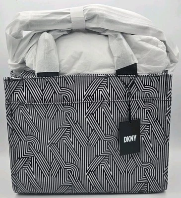 DKNY Hadlee Medium Tote Crossbody Bag - BLACK WHITE - NWT R41AIR57 bsv - Image 1 of 4