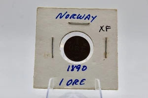 1890 Norway 1 Ore Coin XF - Picture 1 of 2