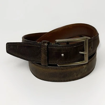 Cinturón de vestir clásico Coach vintage para hombre talla 38 cuero marrón hebilla plateada *Leer Foto 1 de 4