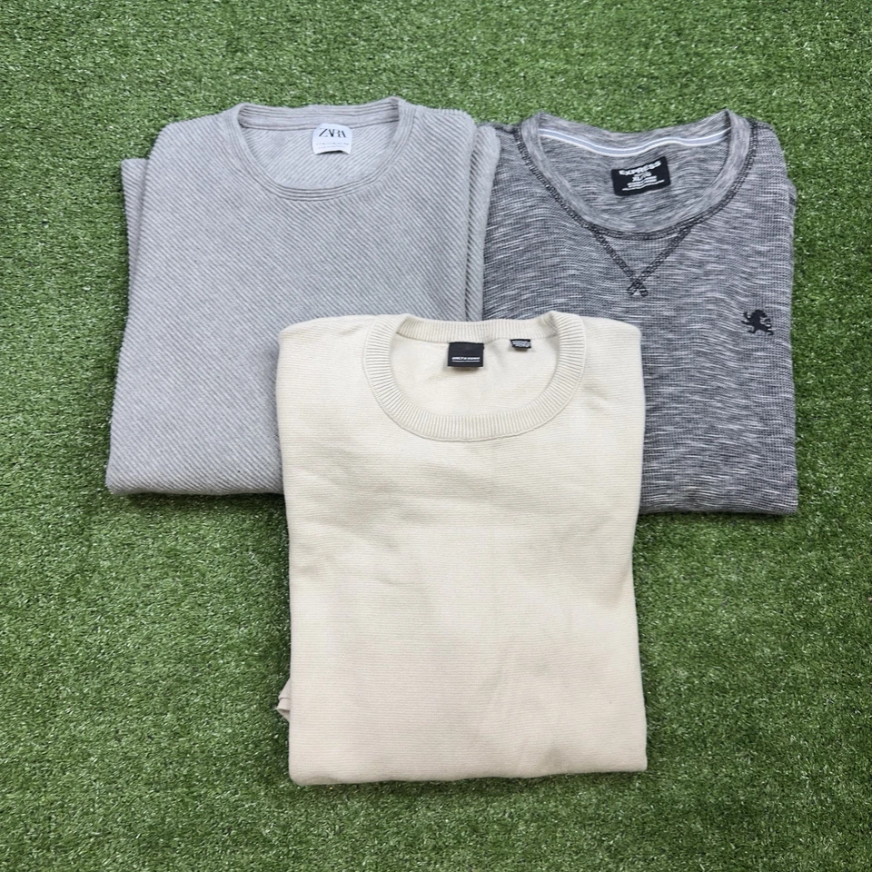 Men’s Knit Sweater Longsleeve  Short Sleeve Lot 3 Pc Express Zara Only & Sons XL - Image 1 of 4