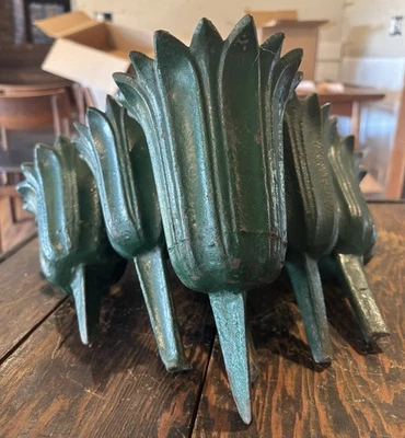 Antique Cast Iron Tulip Shape Vases Urns - Image 1 of 4
