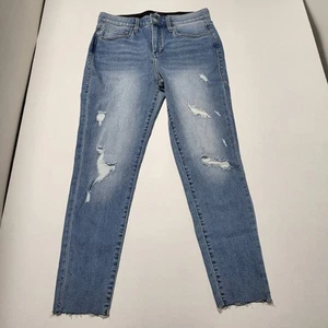 Lularoe Womens Jeans Size 30 Distressed Elastic Waist Raw Hem - Picture 1 of 14