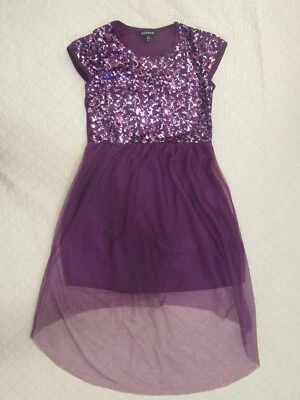 Vestido George Niñas Lentejuelas Manga Corta Capa Transparente Púrpura Talla L (10-12) Foto 1 de 4