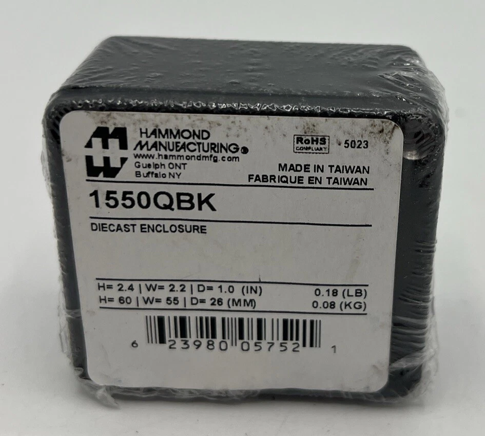 1 piece, Enclosure: multipurpose HM-1550QBK /E2UK Hammond Manufacturing - Image 1 of 2