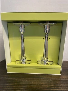 Victoria Hagan Perfect Pieces Candlestick Holders Eternity Rings Set Silver Tone - Picture 1 of 4