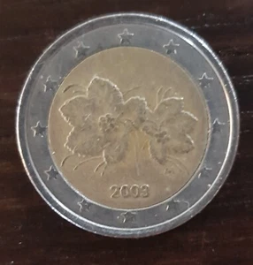 Moneta 2 due euro bacca e fiori del lampone artico 2003 Finlandia - Foto 1 di 1