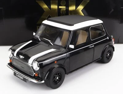 MODELLINO AUTO STATICO DIECAST MINI COOPER SUNROOF RHD 1992 NERO BIANCO 1/12 - Immagine 1 di 4