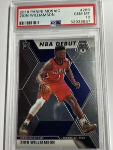 2019-20 Panini Mosaic NBA Debut #269 Zion Williamson RC Rookie PSA 10 GEM MINT - Picture 1 of 2