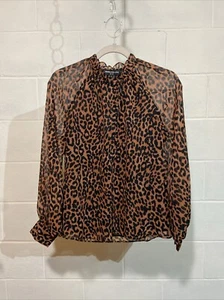 Generation Love Womens Noa Blouse SMALL in Speckled Leopard Chic Sexy Date Night - Picture 1 of 11