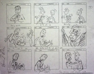 Rugrats 1991 Producción Howard E. Baker FIRMADO Dibujado a Mano Storyboard Página - Imagen 1 de 3