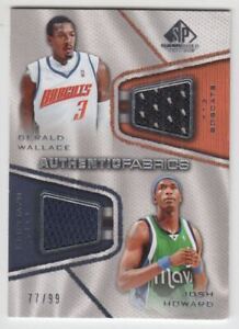 2007-08 SP Game Used Authentic Fabrics Dual #WH Gerald Wallace Josh/Howard /99