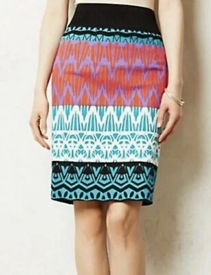 Anthropologie Plenty Tracy Reese Montagne Pencil Skirt Sz 4 Geometric Mix Print - Imagem 1 de 4