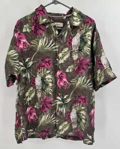 Tommy Bahama Original Fit Mens M Lightweight Linen Floral Aloha Hawaiian Shirt - Picture 1 of 8