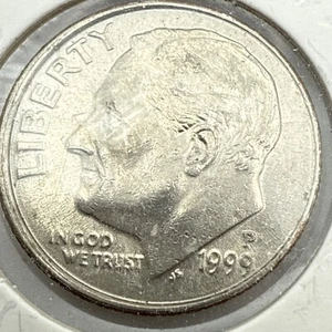 1999 P Roosevelt Dime 10C Multiple Errors - Railroad Track and Die Chip - Picture 1 of 2