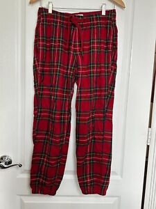 Abercrombie & Fitch Womens Soft A&F Sleep Red Multicolor Plaid Pj Pants- Size S