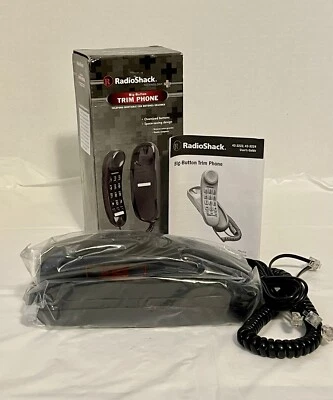 RadioShack 43-3224 Teléfono con Borde de Botón Grande, Negro, Montaje en Escritorio y Pared Foto 1 de 4