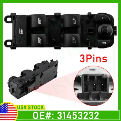 For Volvo S80 XC70 2007-2016 Power Window Switch Front Driver Side 31453232 - Imagem 1 de 4