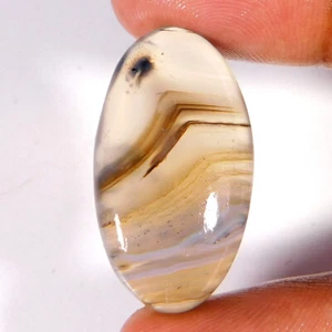 NATURALE 28,7 ct. Agata Montana Eccellente Pietra Gemma Libera Cabochon Ovale - Foto 1 di 3