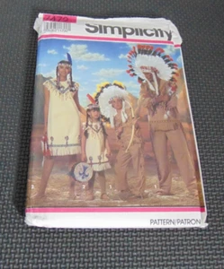 Simplicity 7472 Pattern NATIVE AMERICAN HISTORICAL INDIAN Adult & Teens XXS-LG - Picture 1 of 3