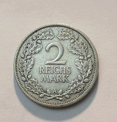 1926 A  Germany 2 Reichsmark World Silver Coin - Image 1 of 2
