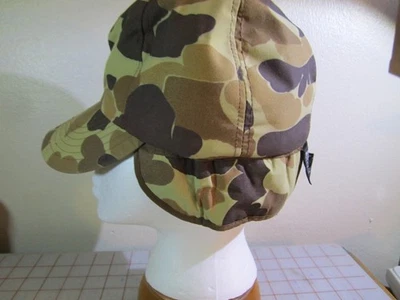 Винтажная охотничья шляпа Duck Frog Camo Gore-Tex с наушниками, средняя, сделано в США - Изображение 1 из 4