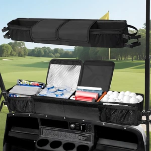Golf Cart Storage Tray Organizer with Insulated Bag Foldable Rack Holder New - Picture 1 of 9