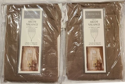 Par de cenefas Croscill Sheer Ascot papel arroz estilo bronce 8900 NUEVO Foto 1 de 4