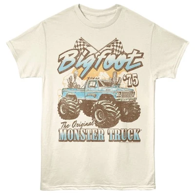 Camiseta BIGFOOT MONSTER TRUCK 1975 Original Vehículos 4x4x4 Nueva Camiseta Algodón Beige Foto 1 de 3